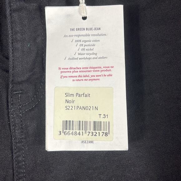 NWT‎ Sezane Le Slim Parfait Black Noir Jean. - Picture 7 of 9